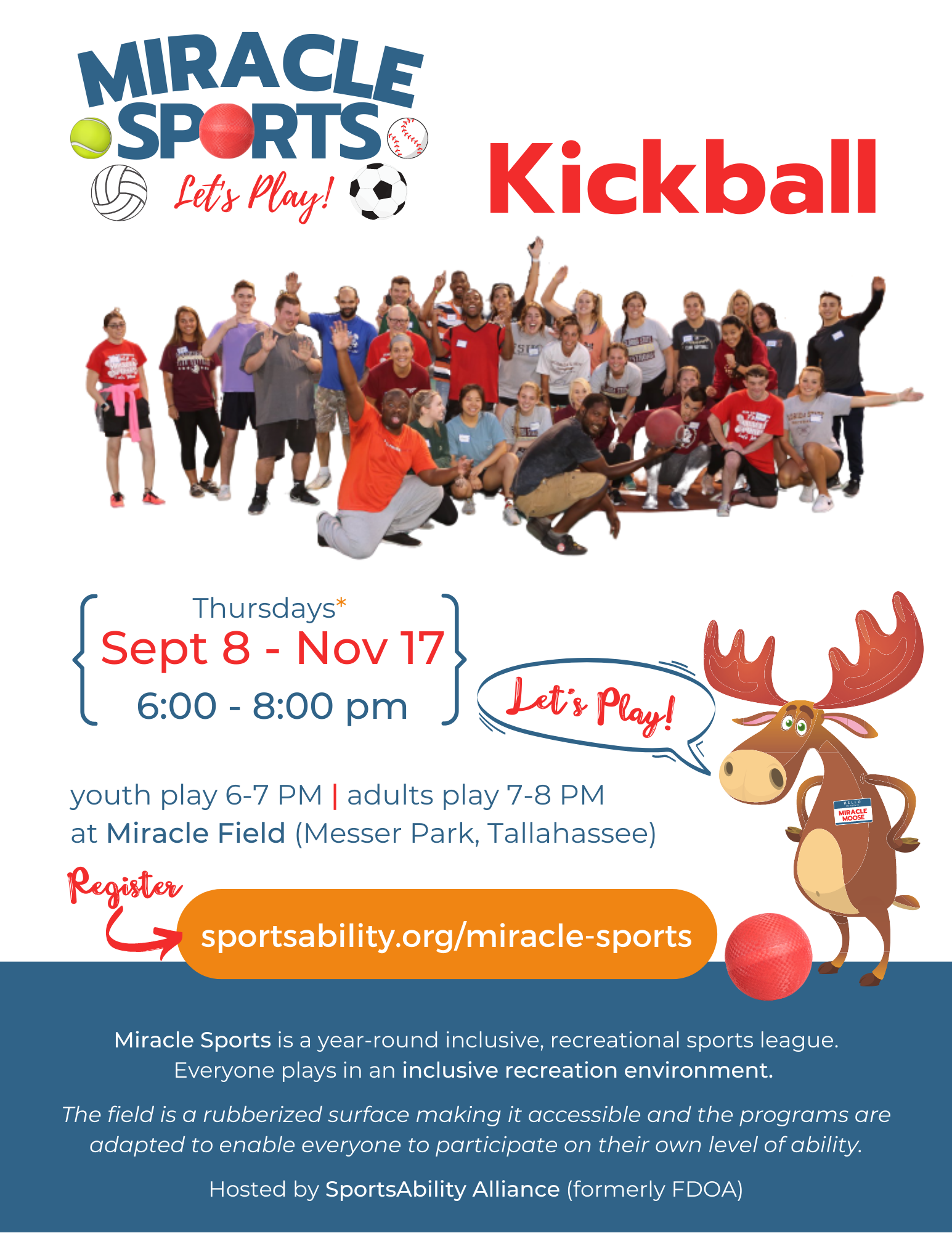 Miracle Sports Kickball Flyer